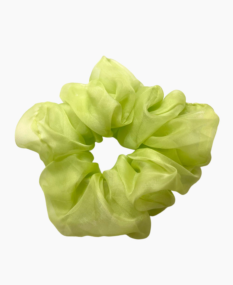 3 PACK Soft Chiffon Scrunchies apple green 
