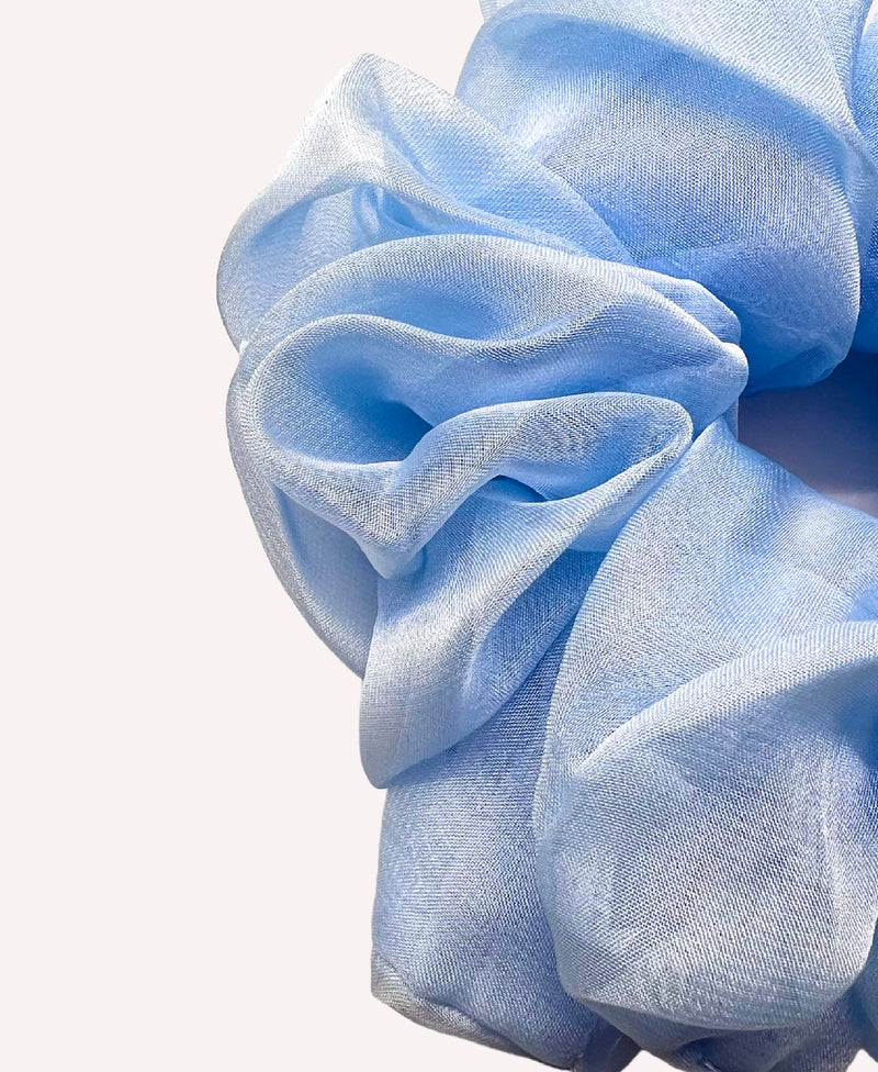 3 PACK Soft Chiffon Scrunchies baby blue
