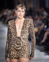 Leo Sequin Mini Dress in leopard by NARCES