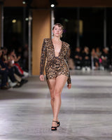 Leo Sequin Mini Dress in leopard by NARCES