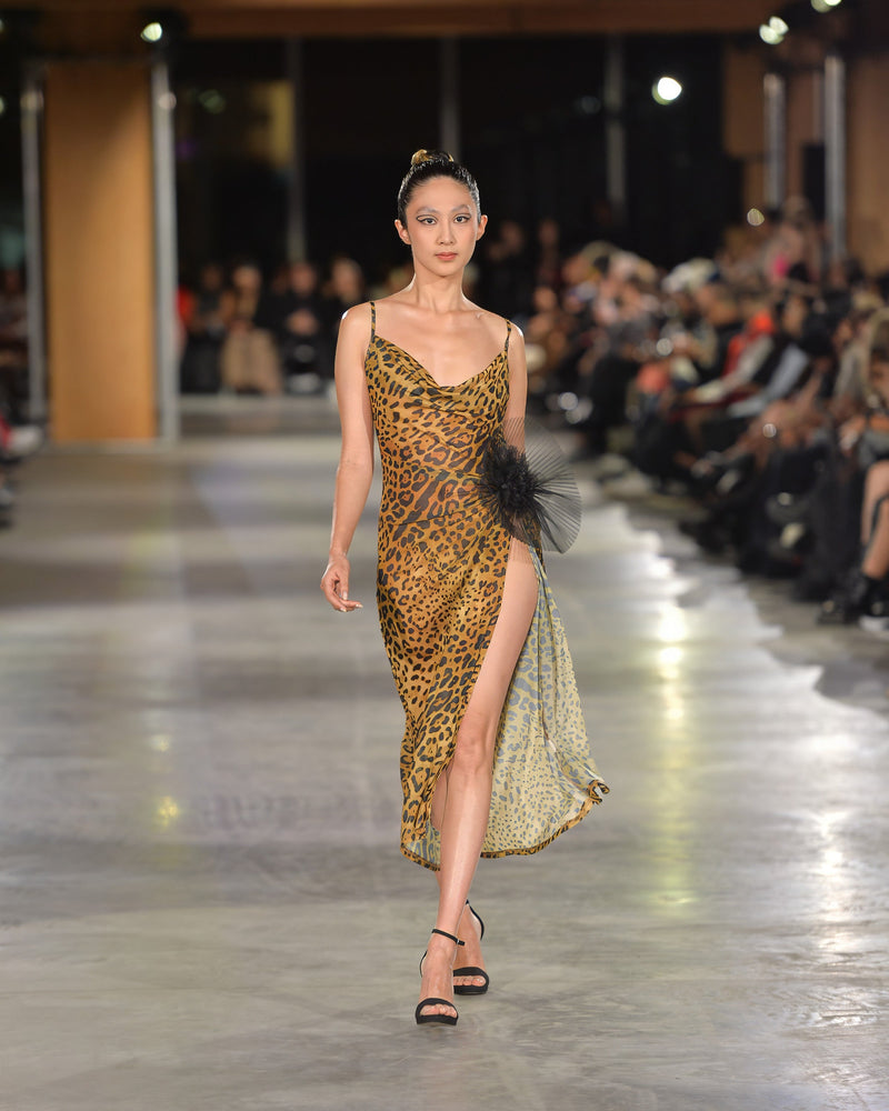Ravello Leopard Mesh Dress in leopard by NARCES