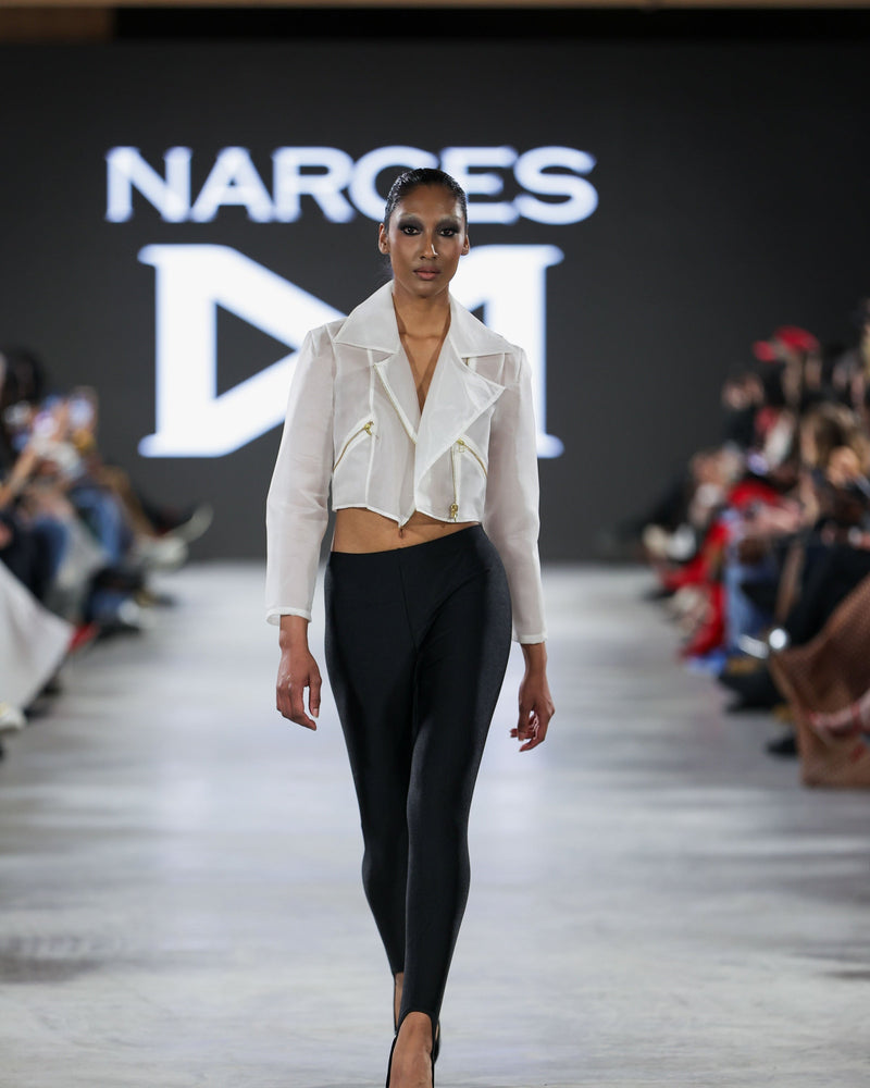 Spandex Strap Leggings in black by NARCES