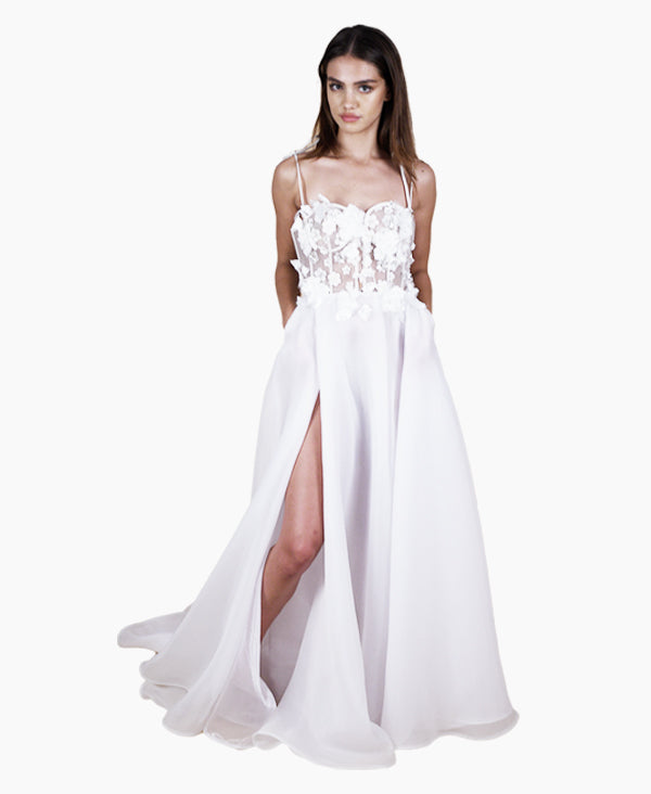 Orla 3D Floral Hand Embellished Bustier Bridal Gown