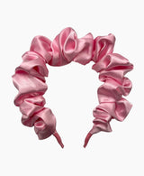 Flamingo Pink Satin Scrunchie Headband