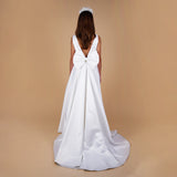 back narces wedding bow dress