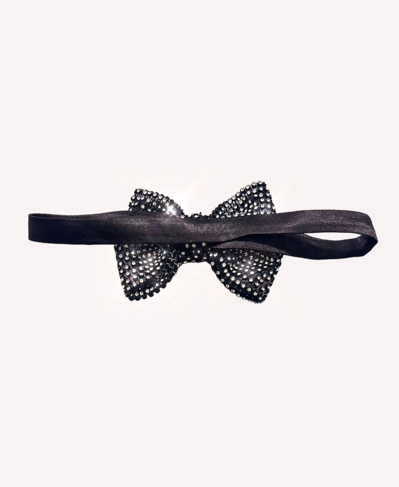 Black Crystal Bow Tie