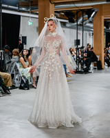 ANDY | High-Neck 3D Floral Long Sleeve Wedding Gown