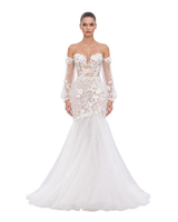 CASCARA II off-shoulder floral mermaid wedding gown by NARCES