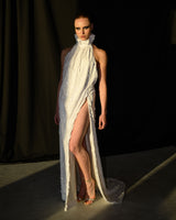 Cosmia Draped Sequin Gown