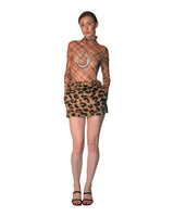 Fauve - Leopard Faux-Fur Mini Skirt