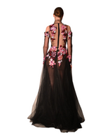 Nikko - Sequin Floral Appliqué Gown