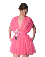 Orion - Flower Appliqué Tulle Dress