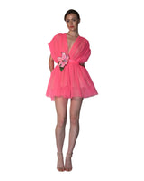 Orion - Flower Appliqué Tulle Dress