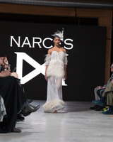 PLUME feather corset sheer wedding gown by NARCES