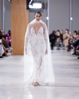 SEDONA II | Plunging Lace Wedding Dress with Cape