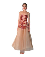 Sottilie - Floral Sequin Appliqué Midi Dress