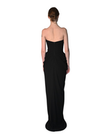 Urbino Corset Draped Crystal Gown