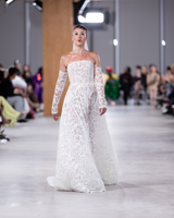 VERSAILLES | Strapless Lace A-Line Wedding Gown with Sleeves