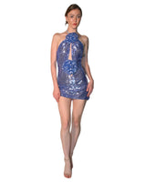 Vinka - Sequin Mini Dress with Flower Appliqué