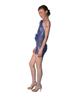 Vinka - Sequin Mini Dress with Flower Appliqué
