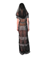 Zita - Hand Finished Crystal Panel Hooded Gown