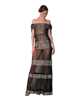 Zita - Hand Finished Crystal Panel Hooded Gown