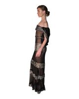 Zita - Hand Finished Crystal Panel Hooded Gown