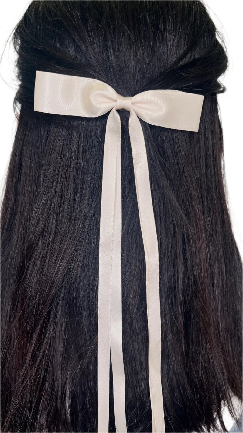 narces off-white ribbon bow styling