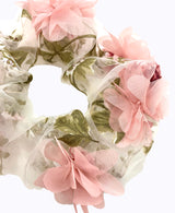 3D Pink Floral Organza Super Scrunchie