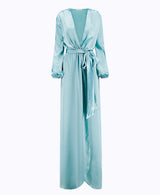 Aqua Silky Robe Gown