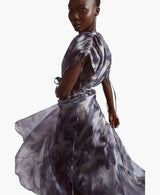 Cloudy Tie-Dye Wrap Gown