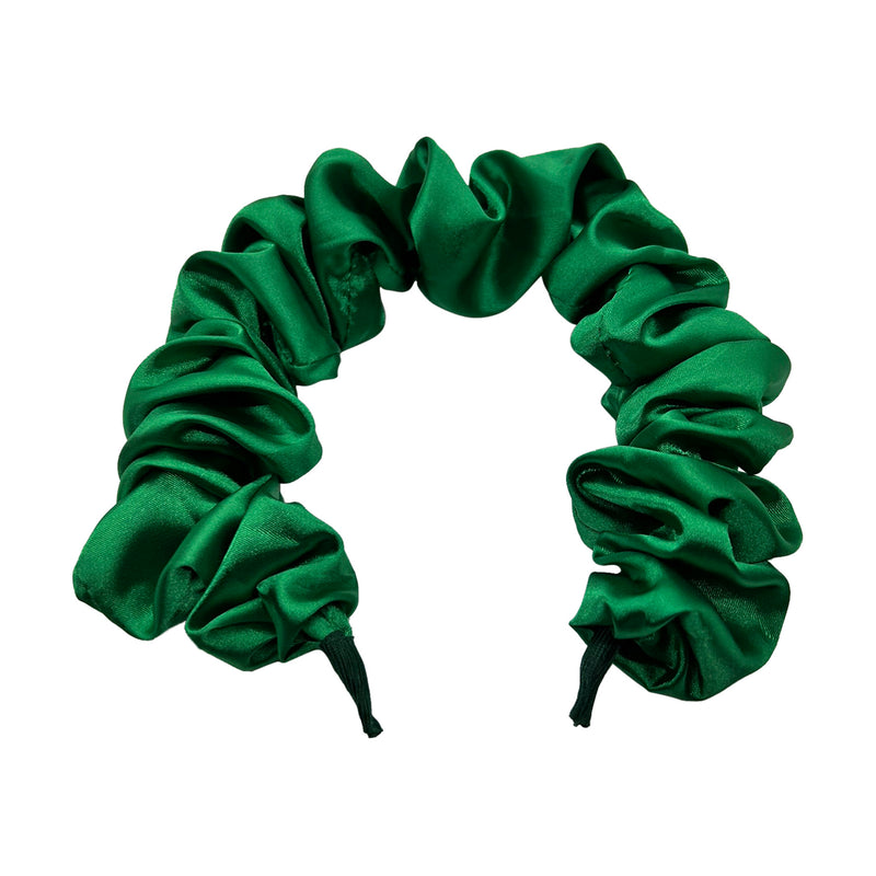 Emerald Green Satin Scrunchie Headband