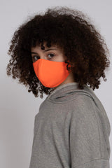 Kids Adjustable Neon Orange Soft Reversible Mask