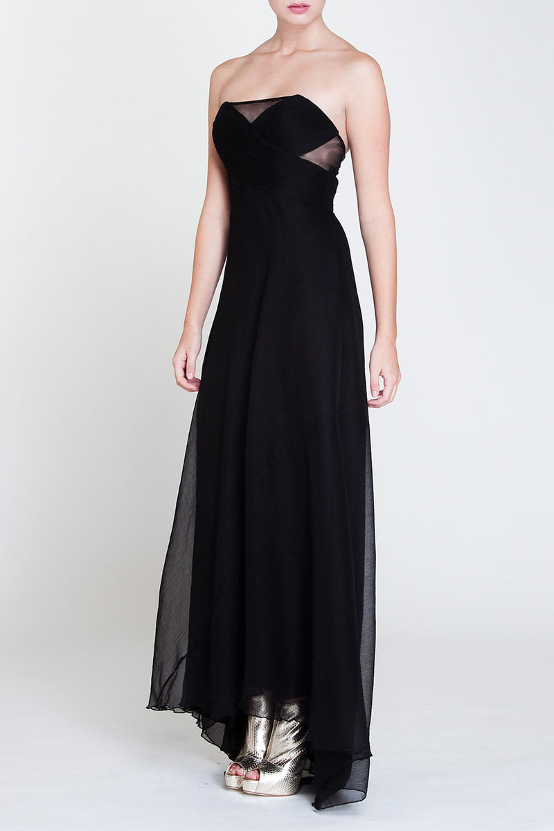 Crepe tail gown