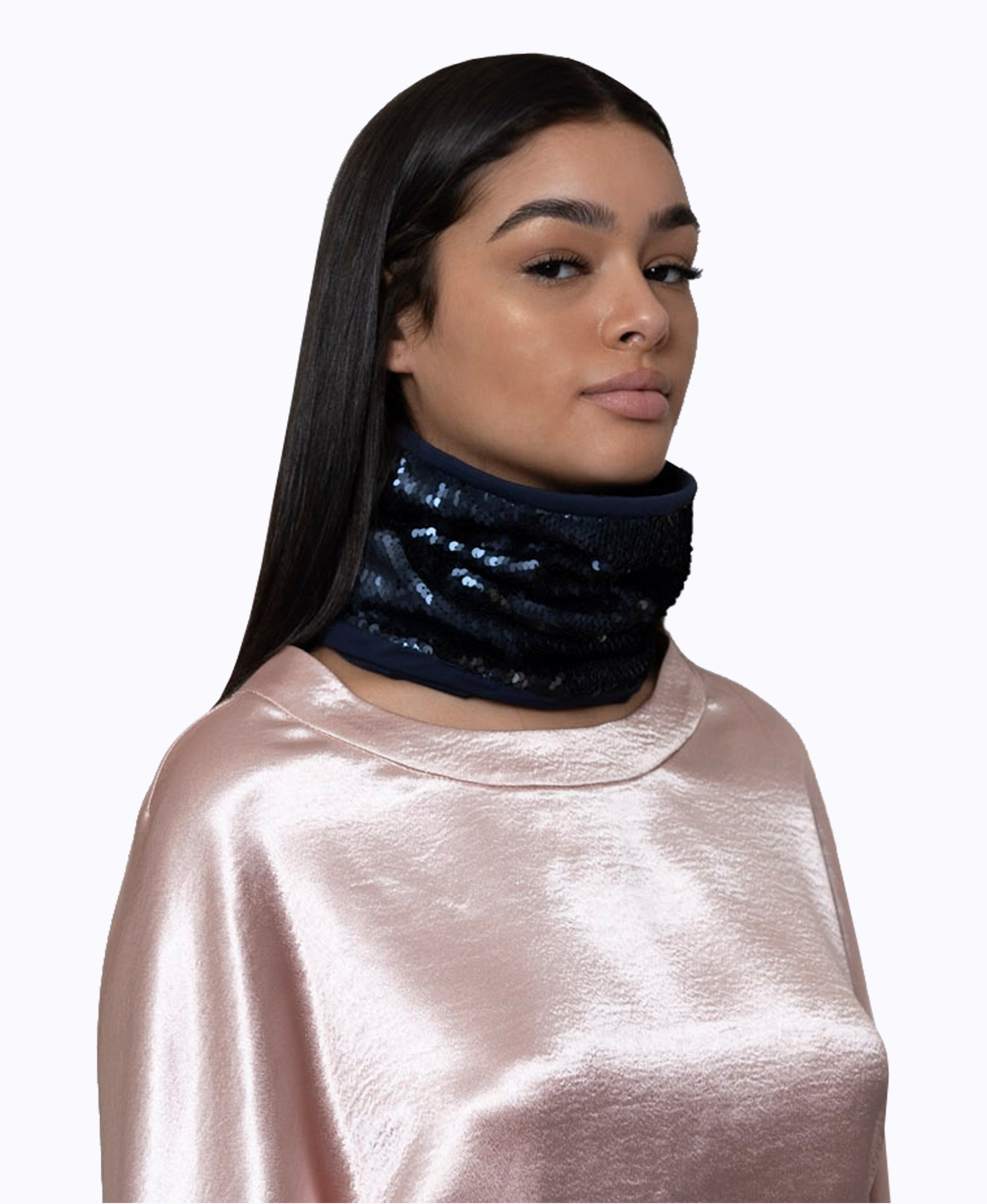 Two Tone Sequin Neck Gaiter NARCES