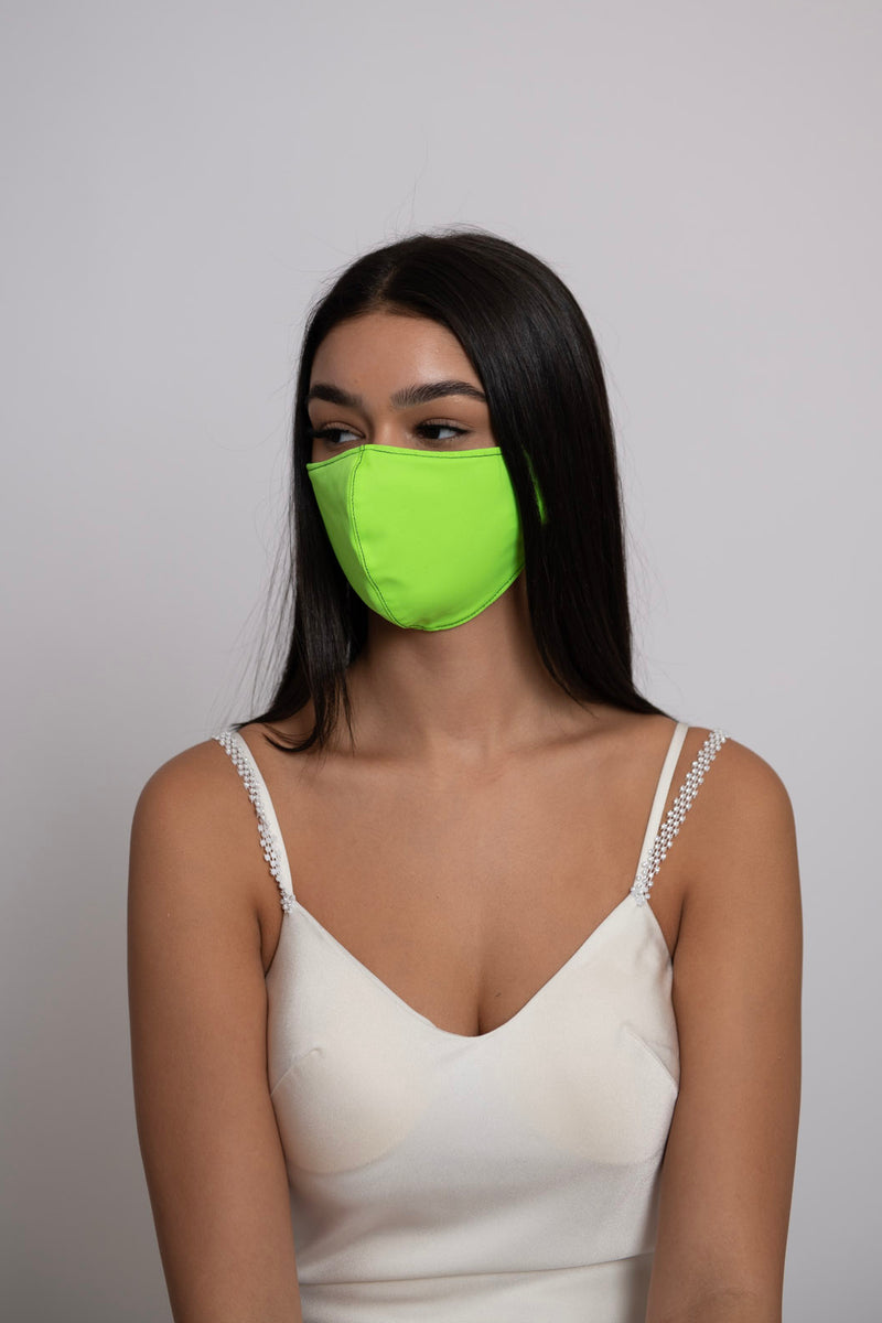 Neon Green Black Soft Reversible Mask