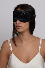 3D Black Floral Silk Sleep Eye Masks