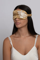 3D Gold Floral Silk Sleep Eye Masks