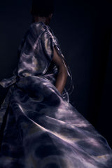 Cloudy Tie-Dye Wrap Gown