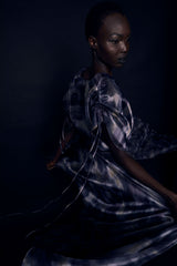 Cloudy Tie-Dye Wrap Gown