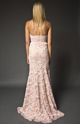 Strapless lace gown