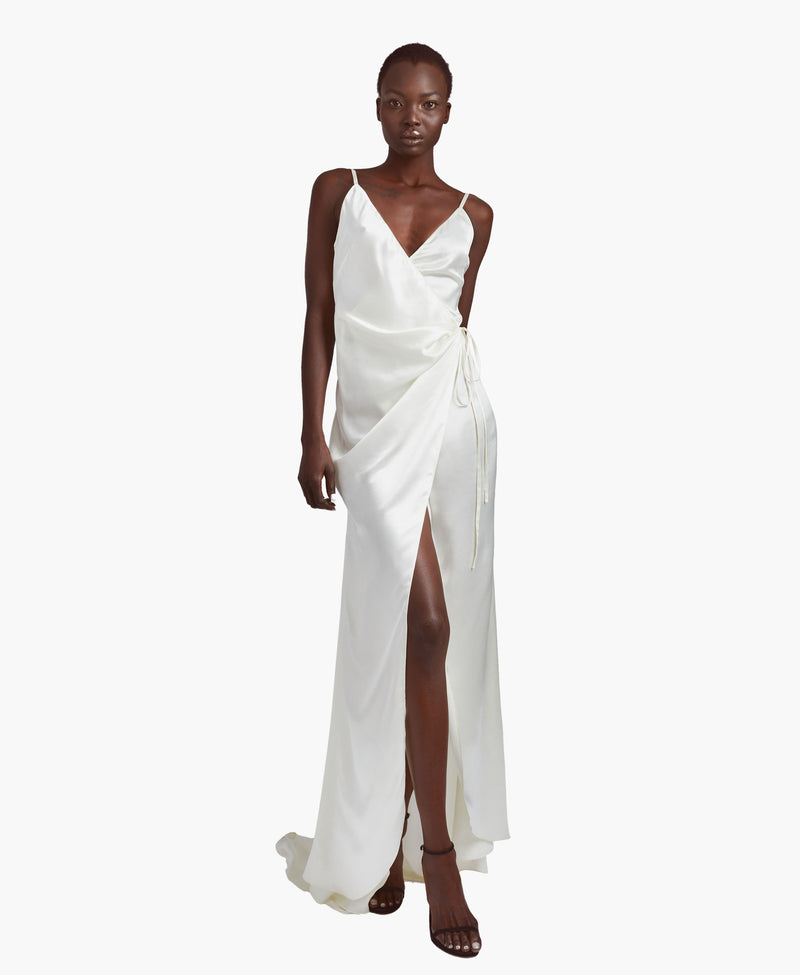 Pearl Silky Wrap Gown