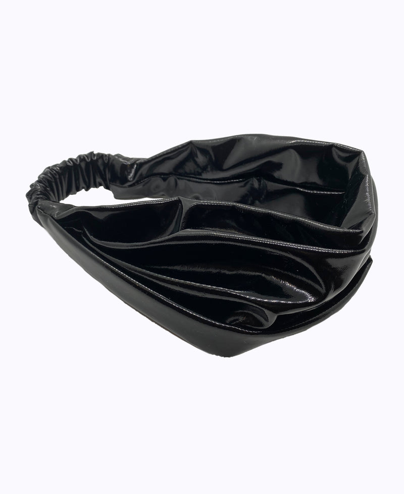 Black Patent Vegan Leather Headband