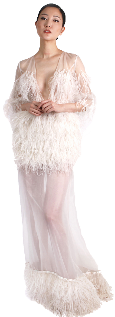 ostrich feather dress white Mini or as a wedding guest looking to turn heads White April Sleeveless Ostrich Feather