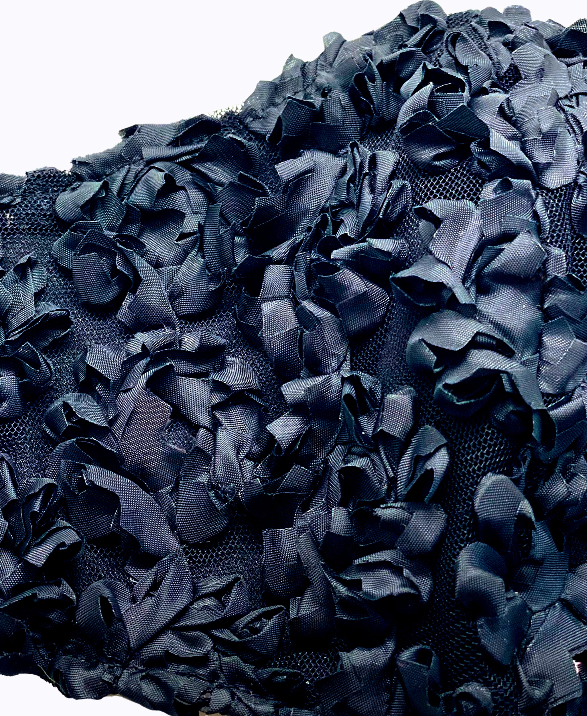 Black Ribbon 3D Flower Mask – NARCES