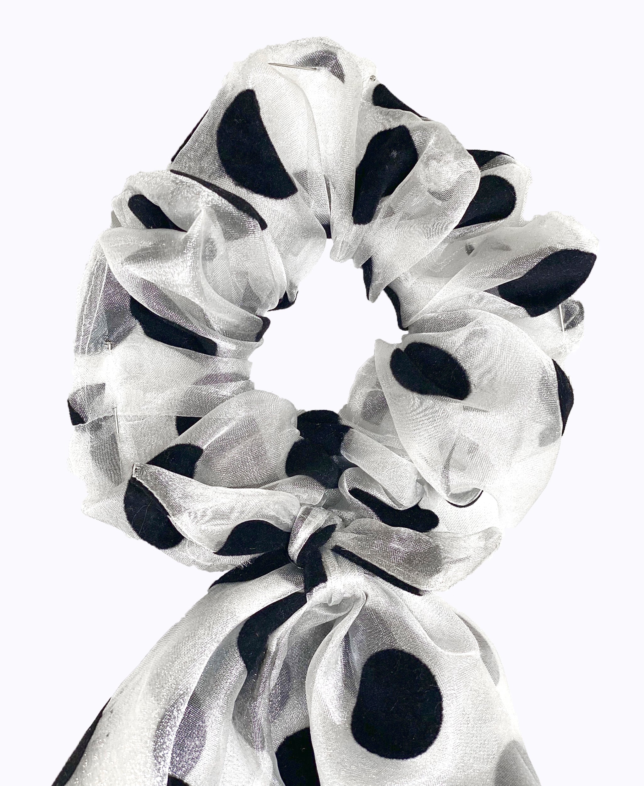 Black Polka Dot Scrunchie main image 1