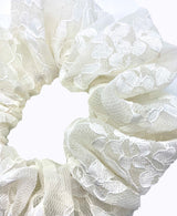 White Lace Organza Ultra Scrunchie