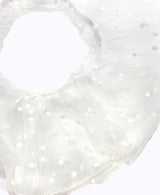 White Polka Dot White Tulle Ultra Scrunchie